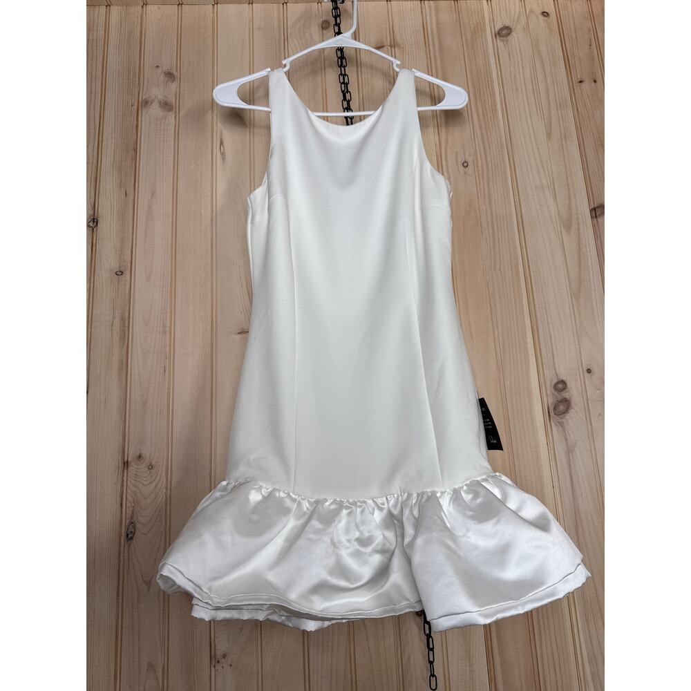 Lulu's White Ruffle-Hem Mini Dress - Picture 2 of 10